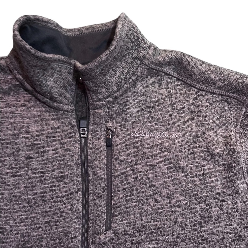 Eddie Bauer Men’s Convector Heathered Gray Half-Zip Fleece Sweater Size Large - Picture 3 of 6